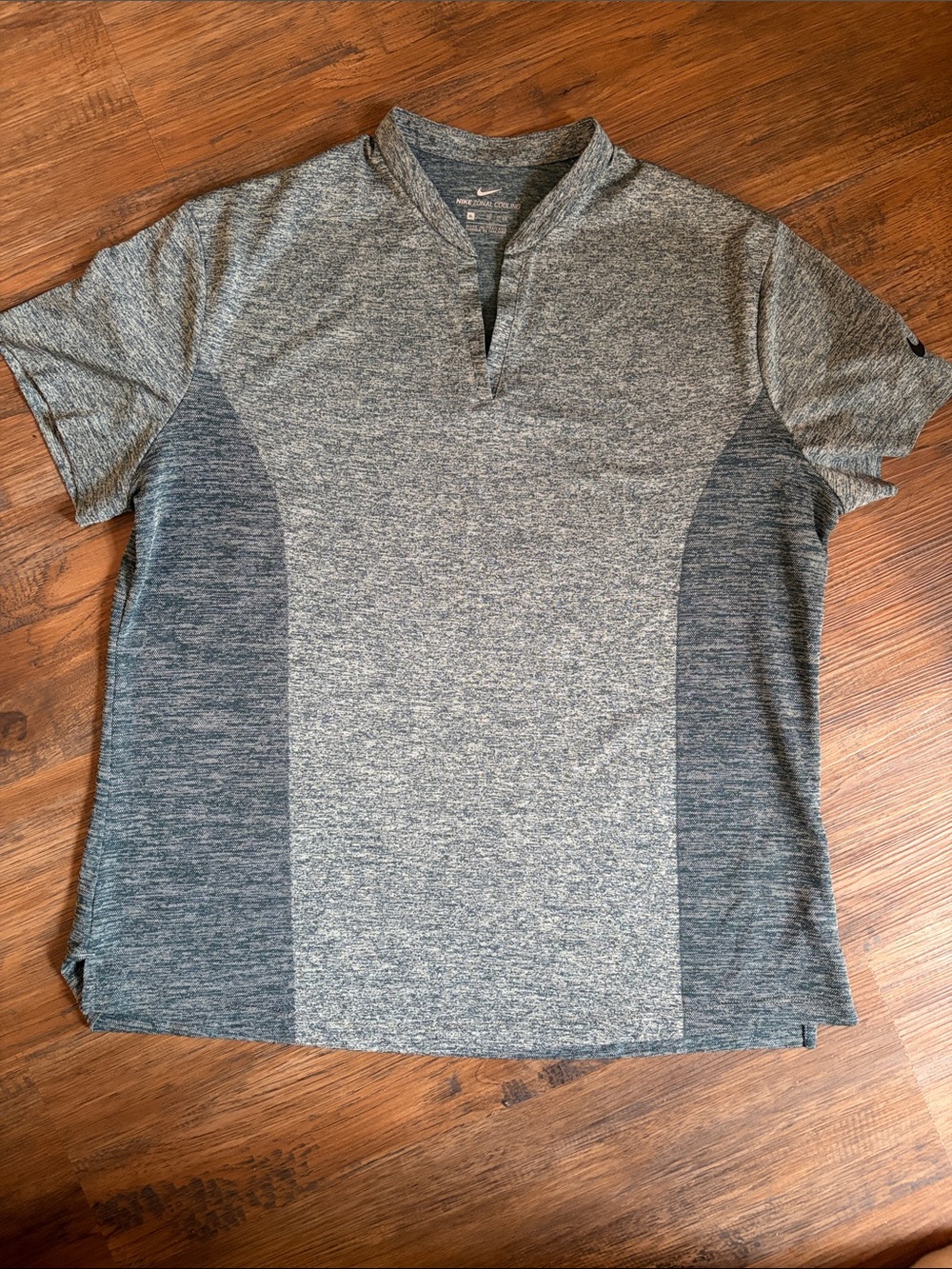 Nike Gray Heathered Short-Sleeve Polo